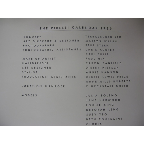 47 - Five Pirelli calendars in their original mailing boxes to comprise: 1986 with Royal College Of Arts ... 