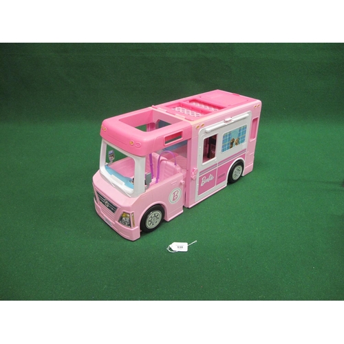 530 - Quantity of Barbie, Chelsea and Mattel items to include: large camper van, folding house, caravan, p... 