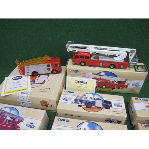 533 - Eight 1990's Corgi diecast models of fire service vehicles, boxed