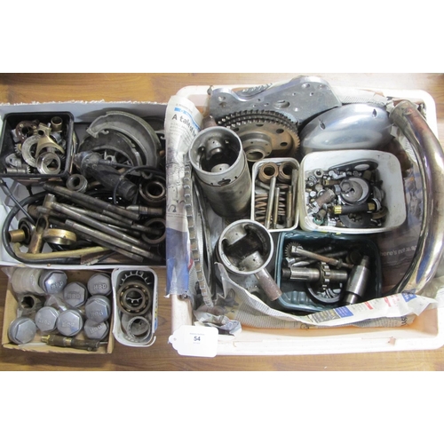 54 - Two boxes of second hand parts for HRD Vincent Rapide Series A motorcycles to comprise: two standard... 