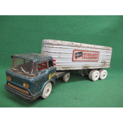 540 - Louis Marx & Co. - Great Britain, tinplate articulated lorry with Marx Inter-City Transport side pan... 