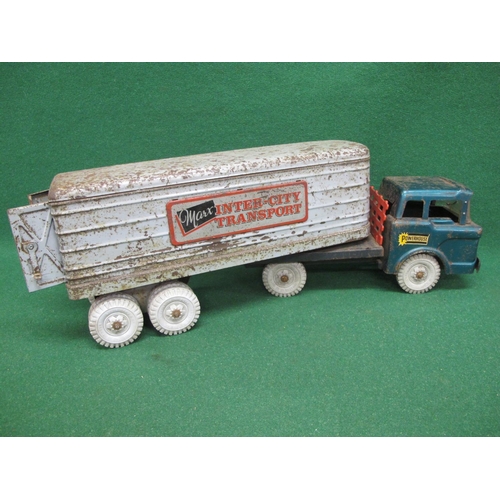 540 - Louis Marx & Co. - Great Britain, tinplate articulated lorry with Marx Inter-City Transport side pan... 