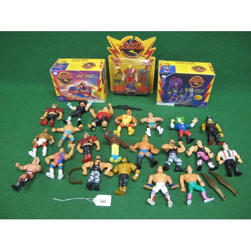 542 - Twenty one loose WWE/WWF action figures to include: Hulk Hogan, Virgil and Road Warriors Legion Of D... 