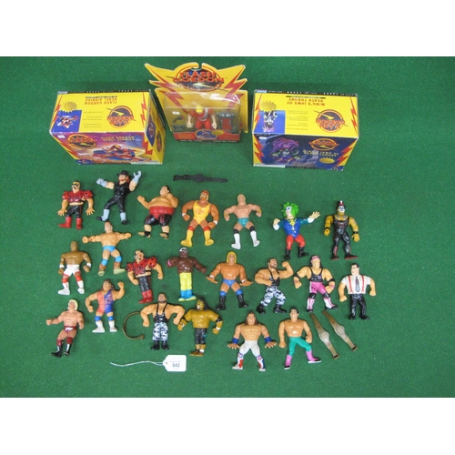 542 - Twenty one loose WWE/WWF action figures to include: Hulk Hogan, Virgil and Road Warriors Legion Of D... 