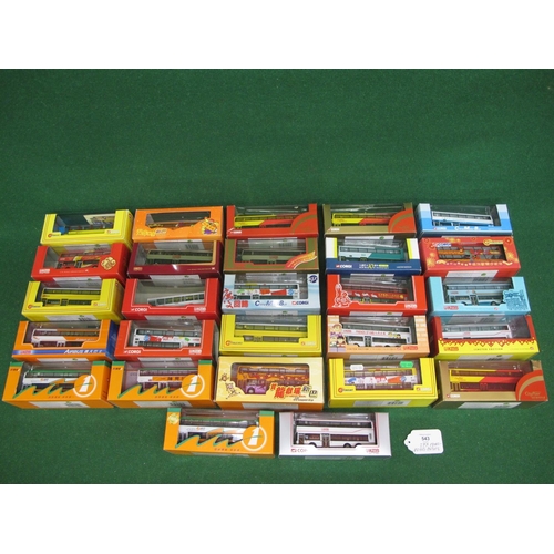 543 - Twenty seven 1:76 scale Hong Kong buses by Corgi in a variety of colourful liveries, all boxed