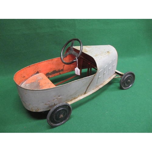 545 - Possibly French all metal old pedal car with solid rubber tyred wheels - 32