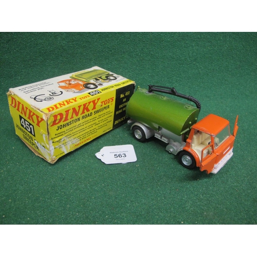 Boxed 1970's Dinky 451 Johnston road sweeper with orange cab and