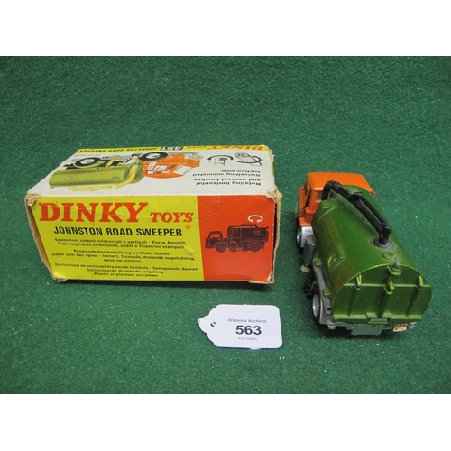 Boxed 1970's Dinky 451 Johnston road sweeper with orange cab and