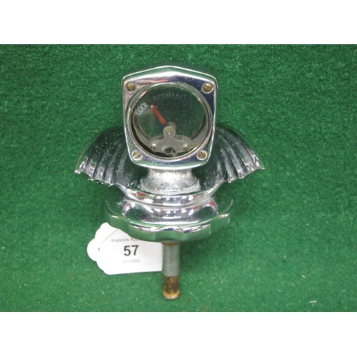 57 - Chromed Wilmot-Breedon Regent calometer with mascot wings and screw cap