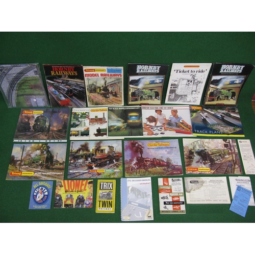 631 - Quantity of model railway catalogues, instructions and track plans from Hornby, Triang, Minic, Lione... 