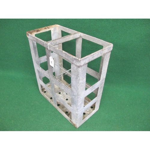 64 - Galvanised Essolube oil bottle crate marked Property Of AAO Co. Ltd - 14.5