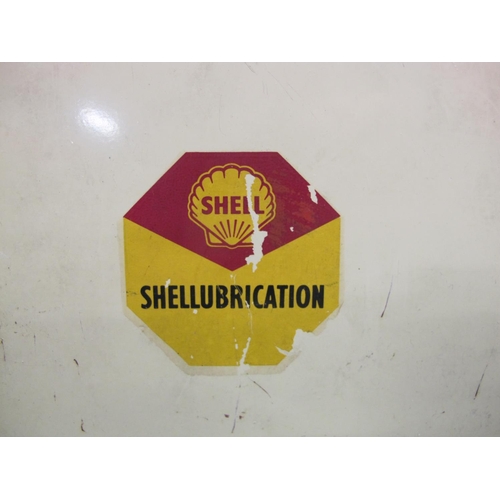 70 - Wall mounted folded steel Shell Lubrication card holder finished in cream with Shell logo - 9