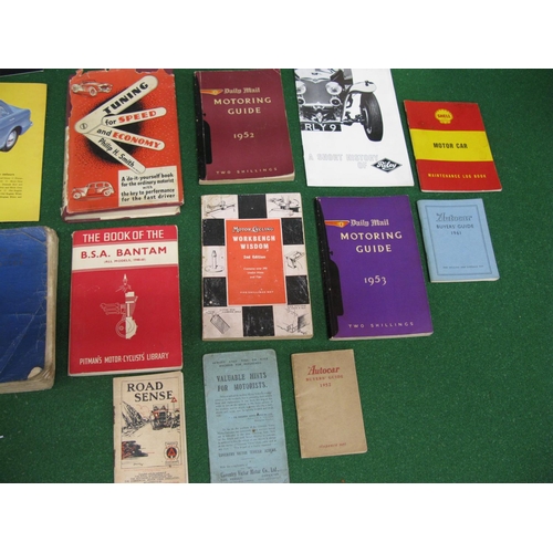 82 - Box of motoring and motorcycling booklets from the 20th century to include: BSA Bantam, Autocar Buye... 