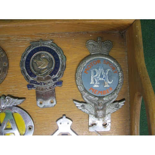 83 - Fourteen car badges to include: British Automobile Racing Club, RAC Motor Sport Member, Silverstone ... 