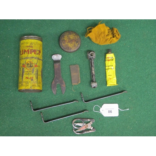 86 - Quantity of product tins mostly for tube repairs from: Dunlop, Limpit, Britannia, John Bull, Power P... 