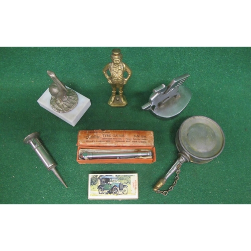 93 - Mixed lot to include: threaded base brass John Bull figure - 4.5