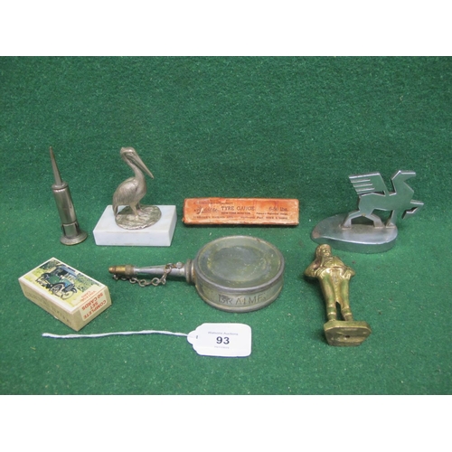 93 - Mixed lot to include: threaded base brass John Bull figure - 4.5