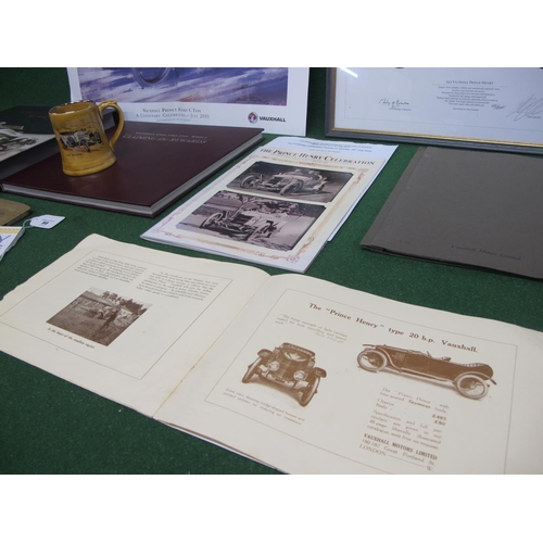 98 - Quantity of items relating to a 1913 Vauxhall Prince Henry to include: a very rare copy of the bookl... 