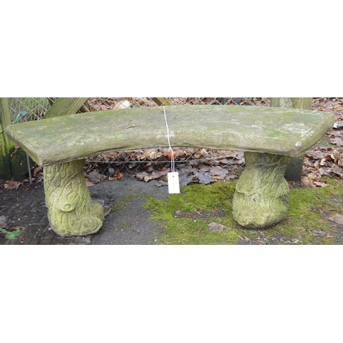 19 - 20th century curved bench seat with tree formed supports - 46.5