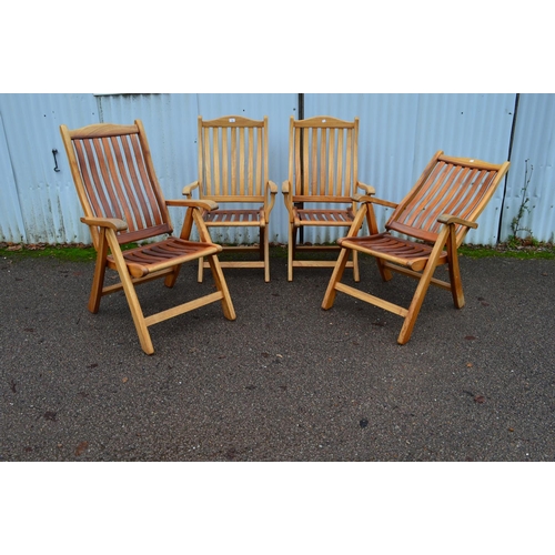 35 - Set of four Alexander Rose Ltd wooden folding garden chairs