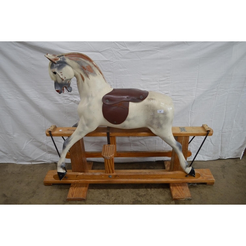 47 - Haddon Rockers painted fibreglass rocking horse on wooden stand - 40.5