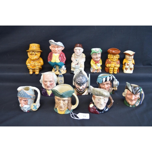 73 - Group of four Royal Doulton character jugs to comprise: John Doulton D6656, Don Quixote D6460, The F... 