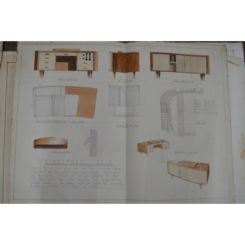 151 - Quantity of mid century furniture design artwork by Tyl O'Brien Kennedy