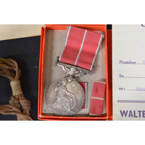 156 - WWII British Empire Medal awarded to Cpl Edward D Frost, RE 2196711 together with paperwork relating... 