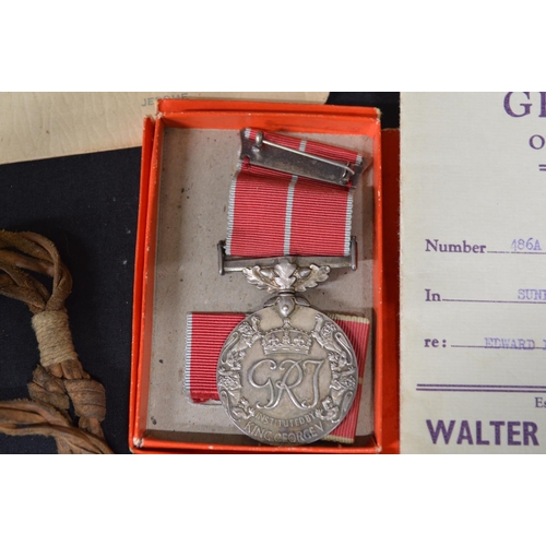 156 - WWII British Empire Medal awarded to Cpl Edward D Frost, RE 2196711 together with paperwork relating... 