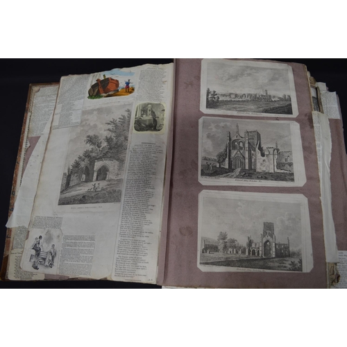 178 - 19th century scrap book containing a good quantity of pictures and page cuttings