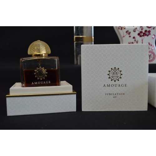 192 - Part bottle of Amouage Jubilation 25 together with a part bottle of Lady Caron, empty bottle of Chan... 