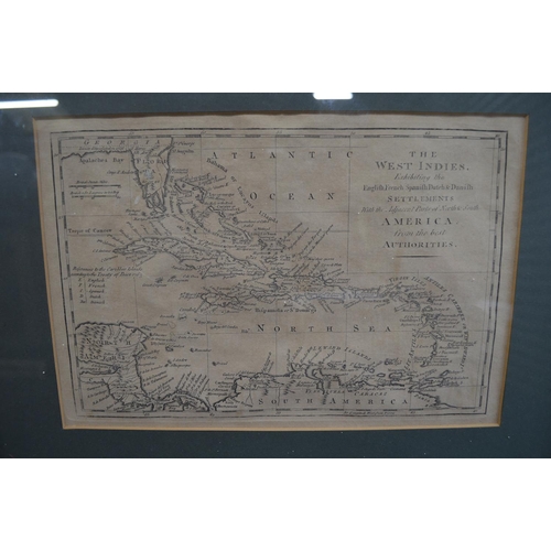 200 - Un-named map of the West Indies, in glazed gilt frame and one other framed map of Central Asia - 11.... 