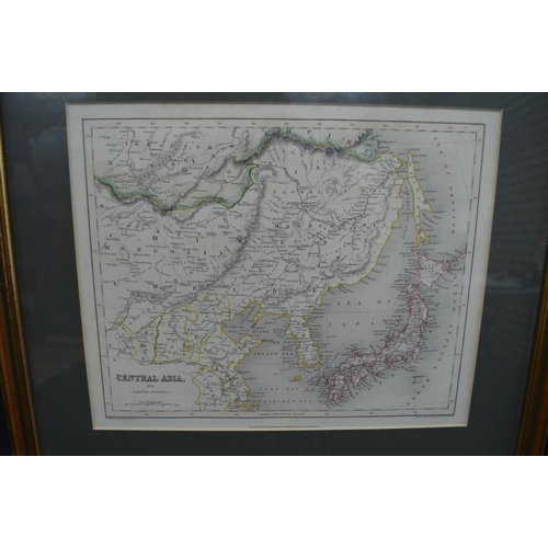 200 - Un-named map of the West Indies, in glazed gilt frame and one other framed map of Central Asia - 11.... 