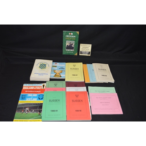 214 - Quantity of Sussex County Football Handbooks from 1980's and 1990's, 1970's football programmes, Chr... 