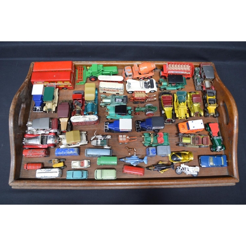 112 - Tray of Lesney and Matchbox Lesney vehicles, all playworn