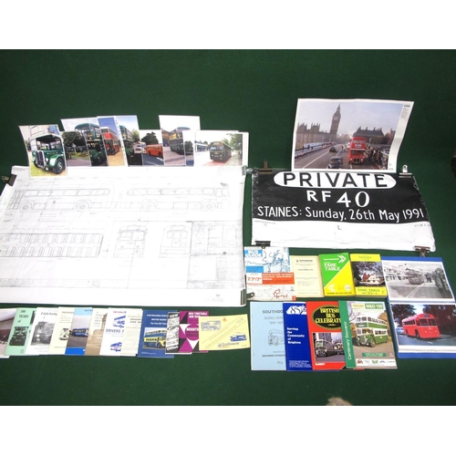 21 - Quantity of bus ephemera to include: Southdown and Maidstone & District timetables, soft back bus hi... 