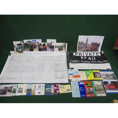 21 - Quantity of bus ephemera to include: Southdown and Maidstone & District timetables, soft back bus hi... 