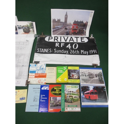 21 - Quantity of bus ephemera to include: Southdown and Maidstone & District timetables, soft back bus hi... 