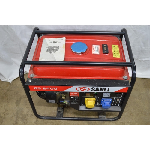 7 - Sanli GS2400 generator, 4KW @ 3000 rpm, 230-50HZ (sold as seen, untried and untested)