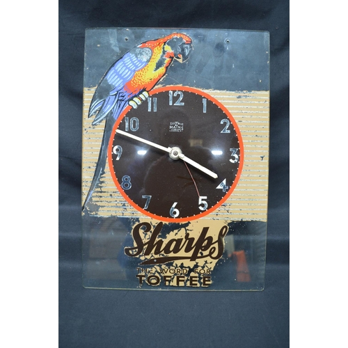 78 - Sharps Toffee painted glass wall clock by Sectric Mains Time Co. Ltd - 12