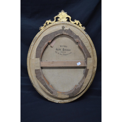 200A - Unsigned oval pastel portrait of young girl wearing a red shawl, in glazed gilt frame - 14