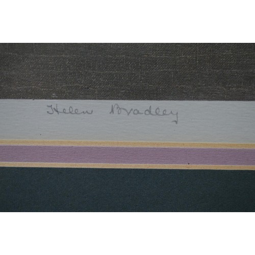 200B - Helen Bradley, coloured print of a market scene, signed in pencil bottom right and blind stamp botto... 