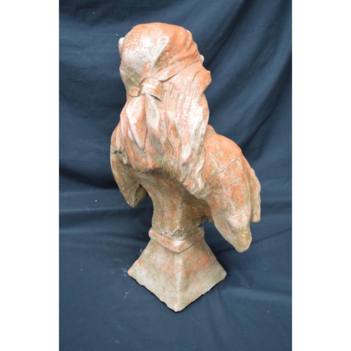 185 - 20th century reconstituted stone bust of Mignon playing a lute - 20.5