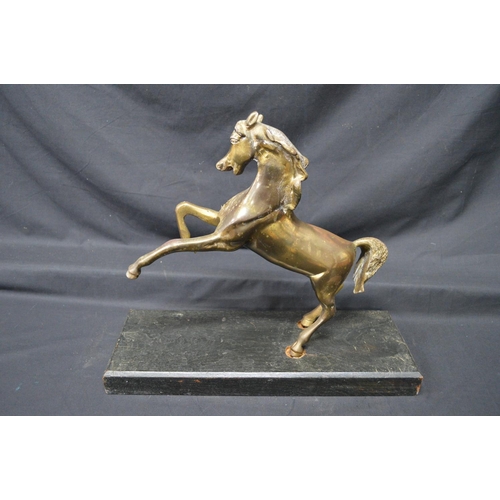191 - 20th century brass figure of a rearing horse standing on rectangular base - 14