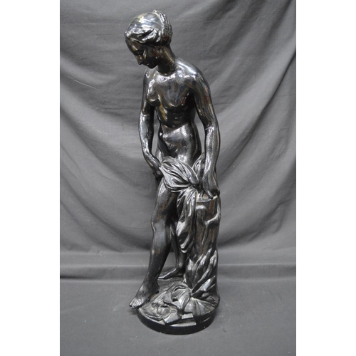 192 - Black painted plaster figure of the Bathing Venus - 32.75
