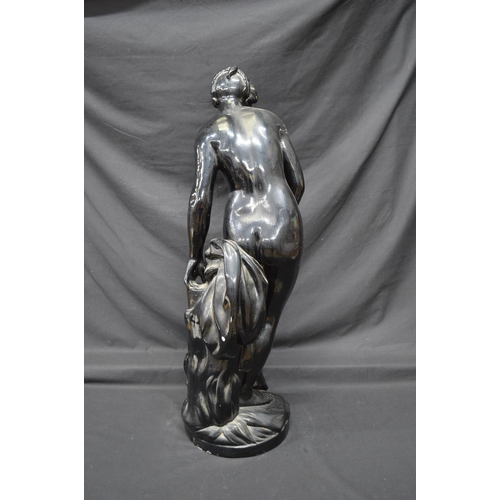 192 - Black painted plaster figure of the Bathing Venus - 32.75