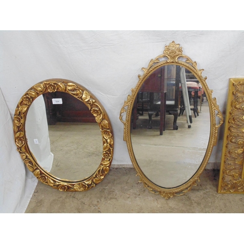 504 - Group of four gilt framed mirrors to comprise: ornate floral 17