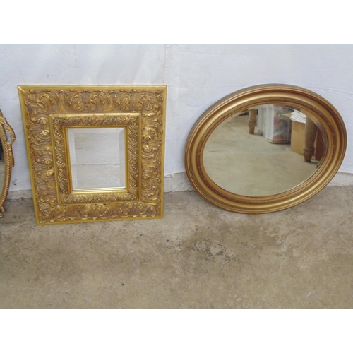 504 - Group of four gilt framed mirrors to comprise: ornate floral 17