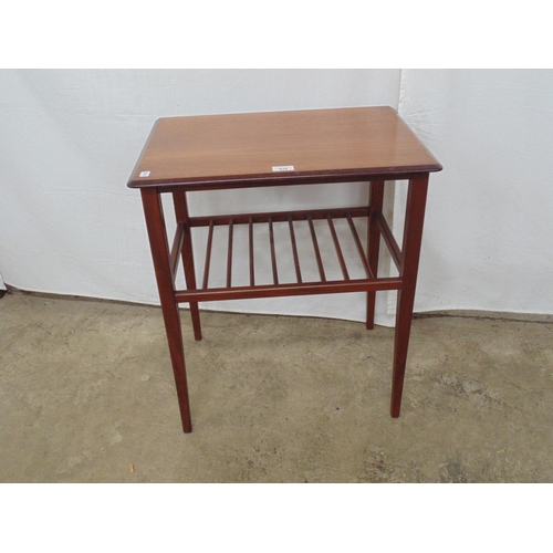 510 - Mid century teak occasional table having ladder style second tier, standing on tapering legs - 58cm ... 