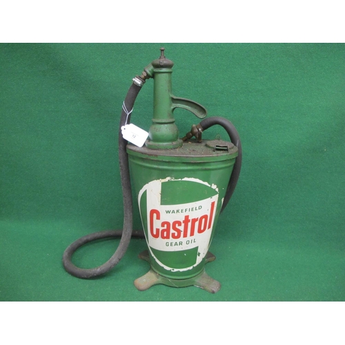 12 - Portable garage gear oil pump with hose and tap, having Castrol Hypoy 90 Gear Oil logos - 26